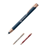 Stylo soft touch avec stylet gravure effet miroir