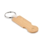 Porte-clés jeton format 1 € en bambou