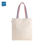 Sac shopping en coton recyclé GRS avec anses tricolores