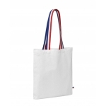 Sac en coton couleur anses tricolores 180 g/m²