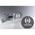 Trophée rond lune en verre