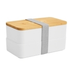Lunch box double avec couvercle en bambou 800 mL
