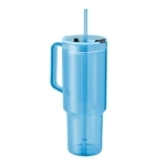 Gobelet en RPET avec couvercle en paille et paille en PP 1200 mL