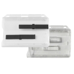 Porte-badge premium avec glissières d'extraction pour 2 cartes - Horizontal