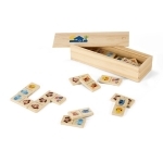 Jeu de dominos en bois pour enfants avec 28 des dessins d'animaux