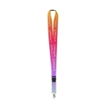 Tour de cou 2 cm en rPET avec boucle détachable et clip de sécurité