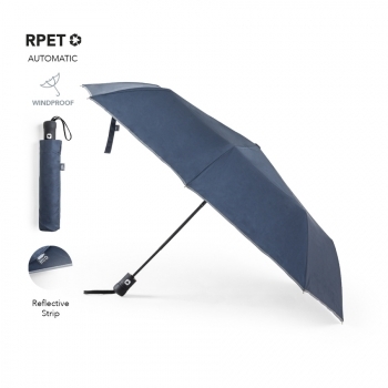 Parapluie pliable réfléchissant rPET ouverture fermeture automatiques