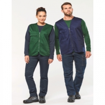 Gilet polycoton multipoches unisexe 190 g/m²