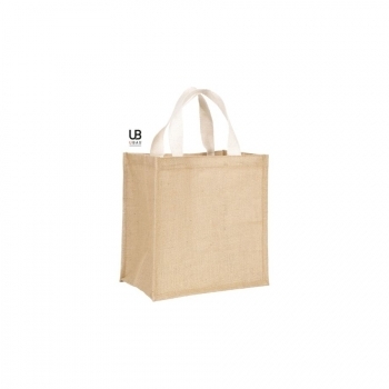 Sac cabas en jute L 30 x H 30 x P 19 cm