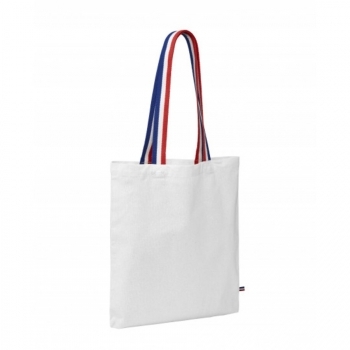 Sac en coton couleur anses tricolores 180 g/m²