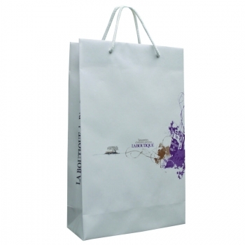 Sac papier chromo blanc lisse pelliculage mat 200 g/m²