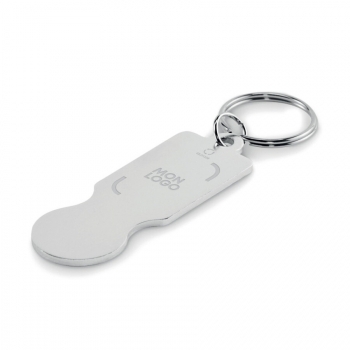 Porte-clés jeton format 1 € en aluminium recyclé