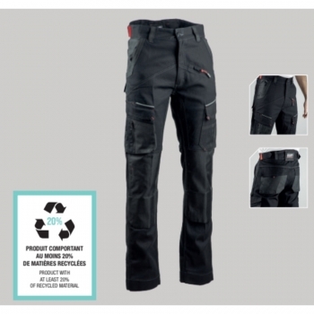 Pantalon stretch bicolore avec poches genouillères