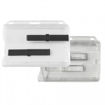 Porte-badge premium avec glissières d'extraction pour 2 cartes - Horizontal